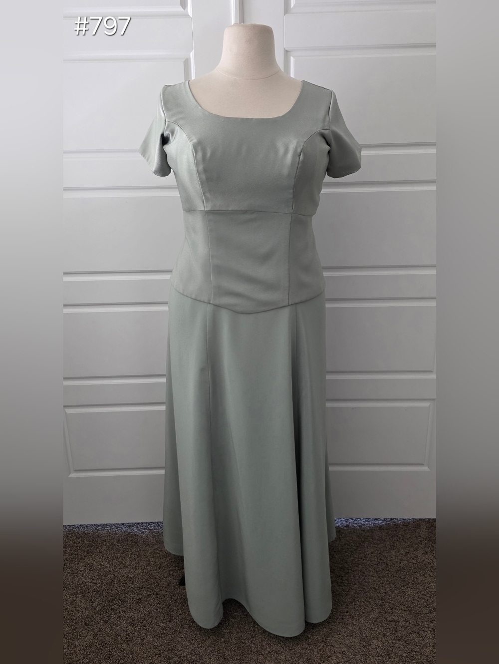 Sage Green Simple 2-piece Formal Dress